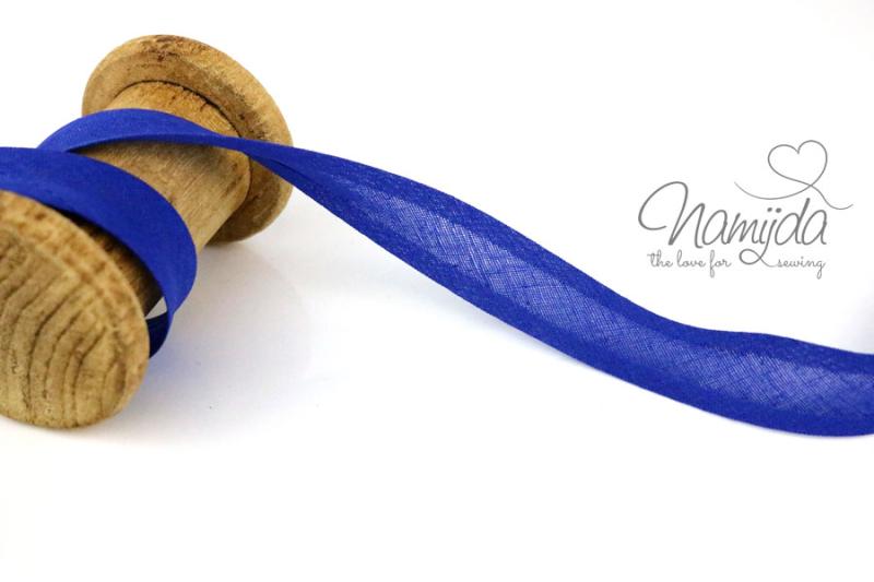 1 MTR. ♥ BAUMWOLL SCHRÄGBAND KOBALT BLau - 20mm♥