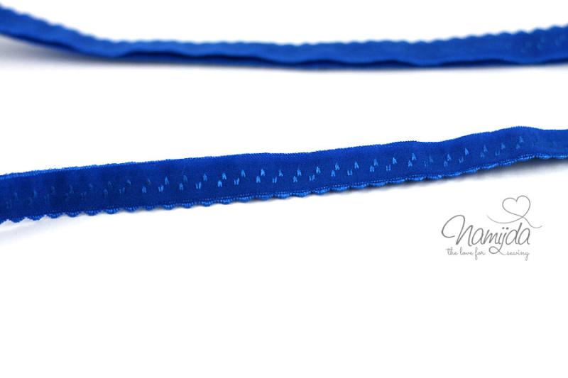 1 MTR. ♥ Elastisches Einfassband -  Schrägband - Kobalt Blau ♥