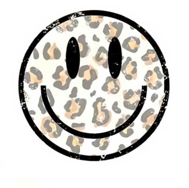 1 Stück - BÜGELBILD XL LEO SMILEY  24cm x 24cm