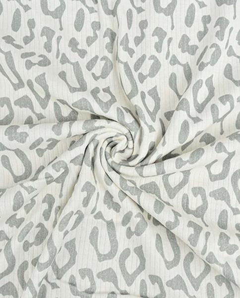 0,5 MTR. ♥ RIPPSTRICK SOFT LEO DUSTY MINT JERSEY  - 100% BAUMWOLLE ♥