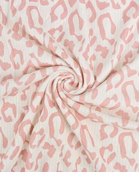0,5 MTR. ♥ RIPPSTRICK SOFT LEO ROSE JERSEY  - 100% BAUMWOLLE ♥