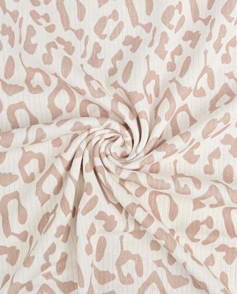 0,5 MTR. ♥ RIPPSTRICK SOFT LEO TAUPE JERSEY  - 100% BAUMWOLLE ♥