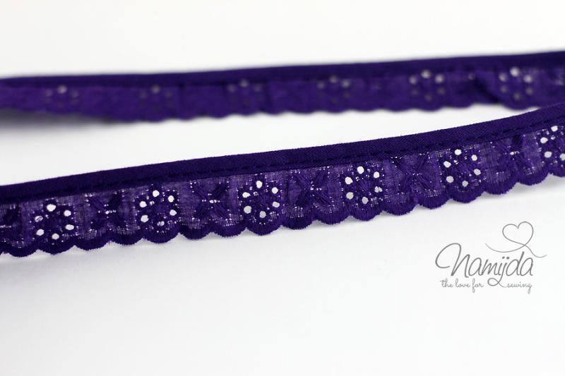 ♥1 Mtr. Wäschespitze gerüscht -  2,5cm - LILA  ♥