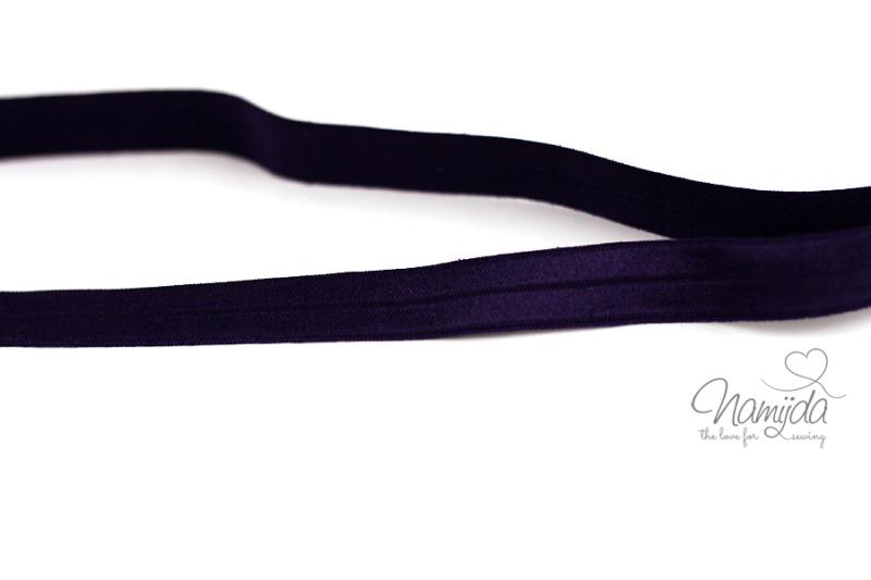 1 MTR. ♥ Elastisches Einfassband - Lila - Falzgummi - Glänzend ♥