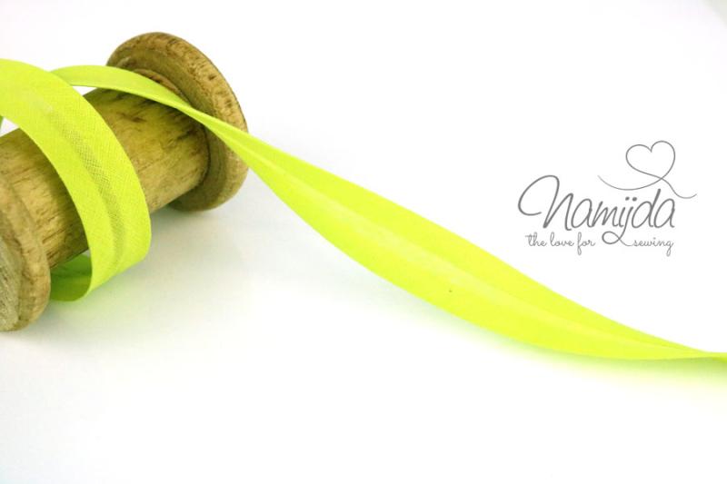 1 MTR. ♥ BAUMWOLL SCHRÄGBAND LiME - 20mm ♥
