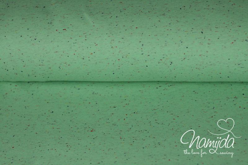 0,5 MTR. Kuschliger KONFETTI SWEAT MINT - bunte Tupfen - Farbeffekte