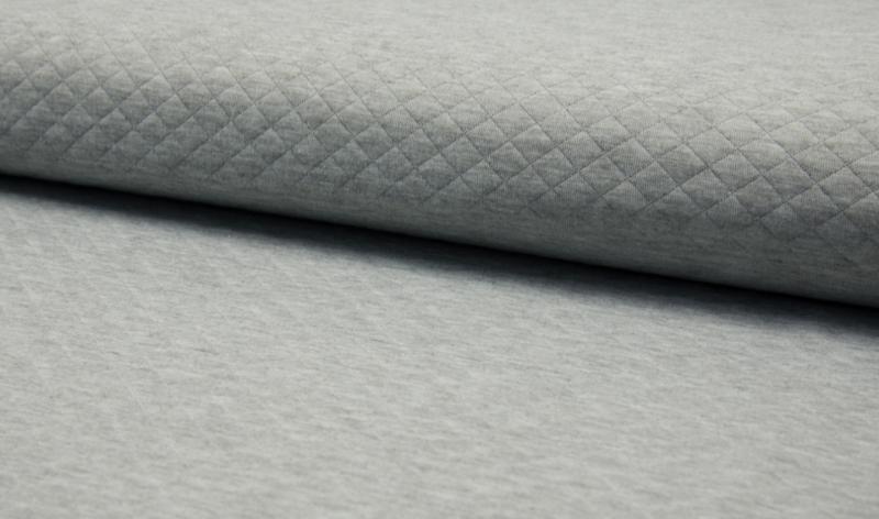 0,5 MTR. ♥ BAUMWOLL STEPPSTOFF GRAU MELIERT  ♥