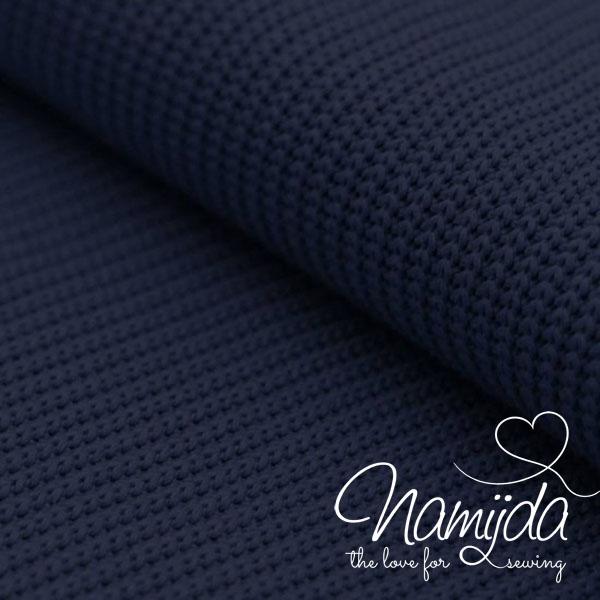 0,5 MTR.  BAUMWOLL GROBSTRICK NAVY - STRICKSTOFF