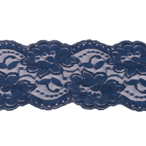 1 MTR. ♥XL Elastische Spitzeborte - NaVY - 9,5cm ♥