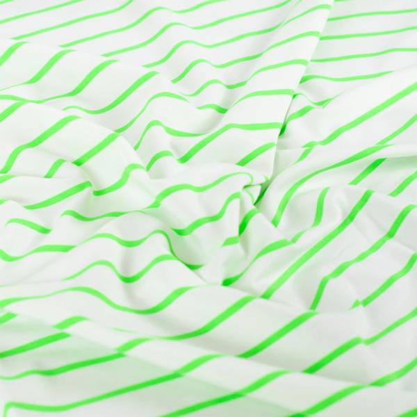 0,50 MTR. NEON STRIPES GRÜN - FRENCH TERRY