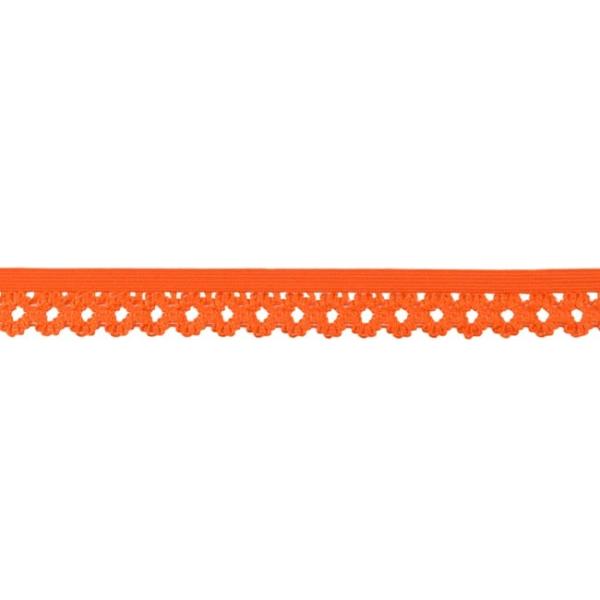 1 MTR. Elastische Spitze - Ziergummi - ORANGE - 20mm