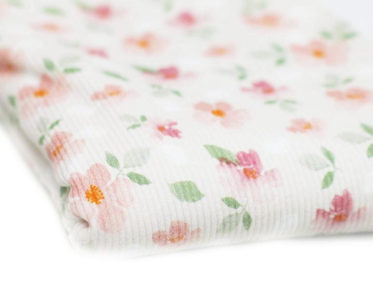 0,5 MTR. ♥ RIPPSTRICK JERSEY  PASTELL BLOOMIMG DAY ♥