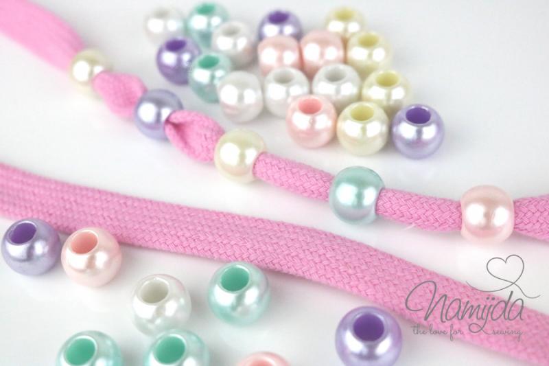30 Stück ♥ PERLMUTT PEARLS - WeiSS/CREME/RoSA PERLENMiX - 13mm ♥