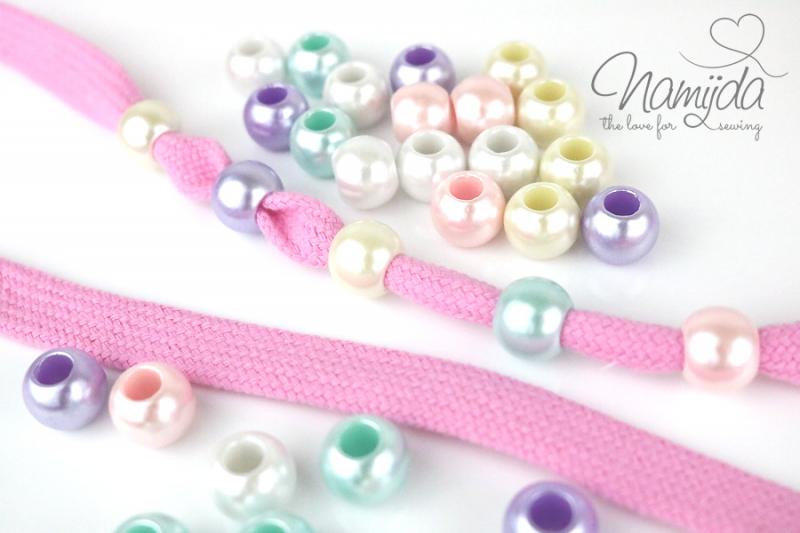 30 Stück ♥ PERLMUTT PEARLS - WeiSS/CREME/RoSA PERLENMiX - 13mm ♥