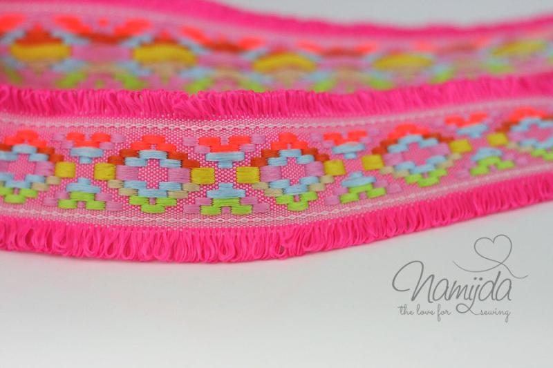 ♥1 Mtr. IBiZA Fransenband PiNK - 4,5cm ♥