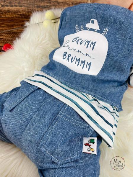 0,50 MTR. ♥ 100% LEINEN JEANS MELIERT ♥