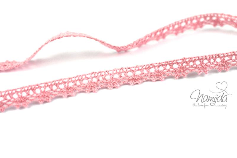 1 MTR. ♥KLÖPPELSPITZE - ROSA - SPITZENBORTE -1,4cm ♥