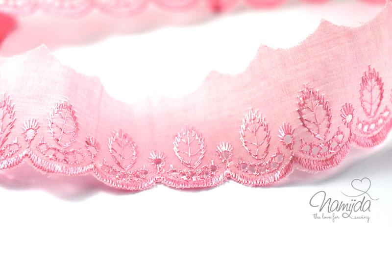 ♥1 Mtr. Wäschespitze - BOGENKANTE 5cm - HELLROSE ♥