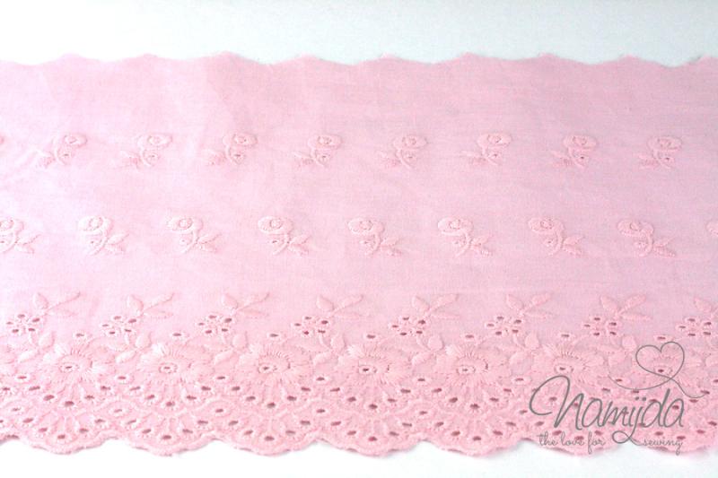 ♥1 Mtr. Wäschespitze -XXL ROSE FLOWERS  17,5cm ♥