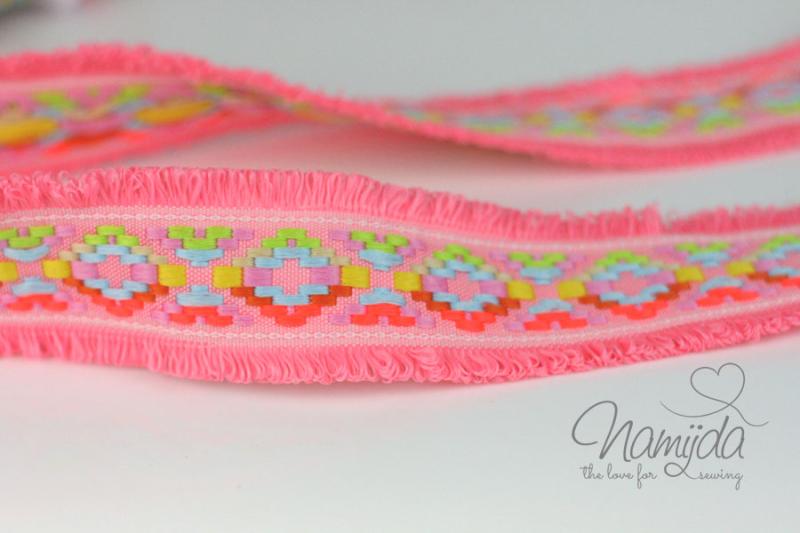 ♥1 Mtr. IBiZA Fransenband PEACH - 4,5cm ♥