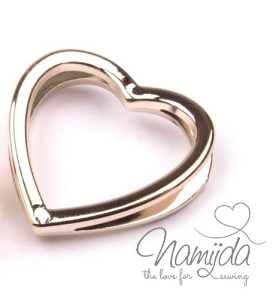 1 Stück ♥ HERZ SCHIEBEPERLE ROSEGoLD - 30x29mm ♥