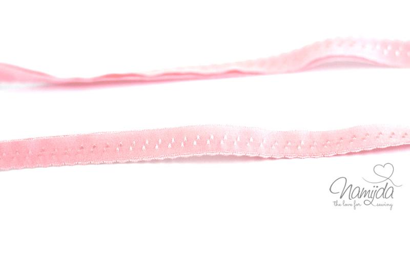 1 MTR. ♥ Elastisches Einfassband -  Schrägband - Rosa ♥