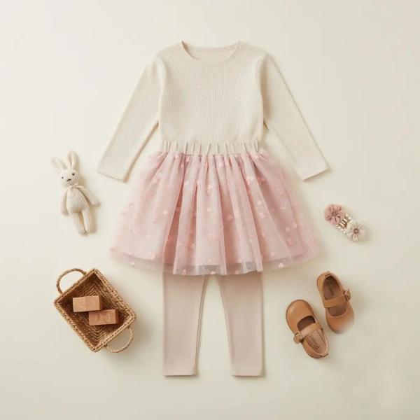 0,5 MTR. ♥ SOFT TüLL HERZCHEN ROSE ♥