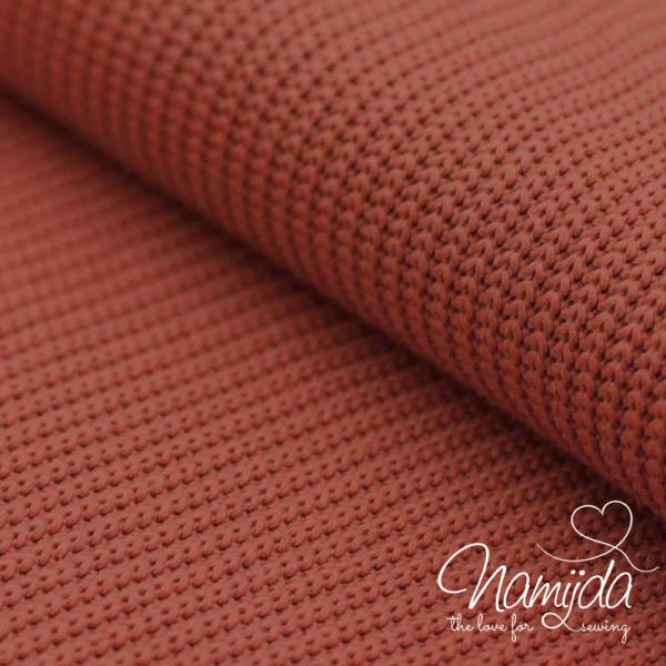 0,5 MTR.  BAUMWOLL GROBSTRICK TERRACoTTA/ROST - STRICKSTOFF