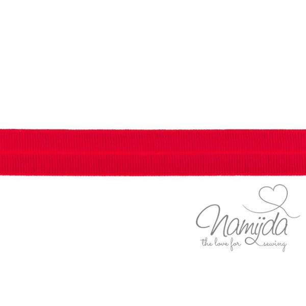 1 MTR. ♥ Elastisches Einfassband MATT - ROT - 20mm ♥