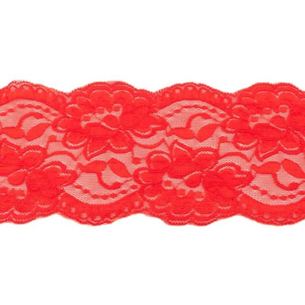 1 MTR. ♥XL Elastische Spitzeborte - RoT - 9,5cm ♥