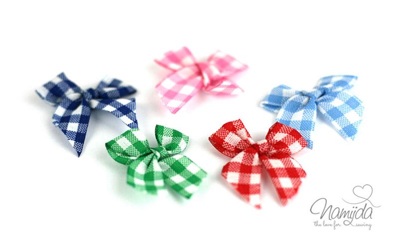 5 ♥Schleifchen♥ Vichy ROSA