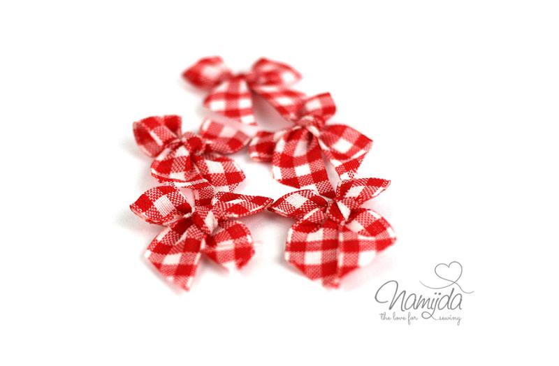 5 ♥Schleifchen♥ Vichy  ROT
