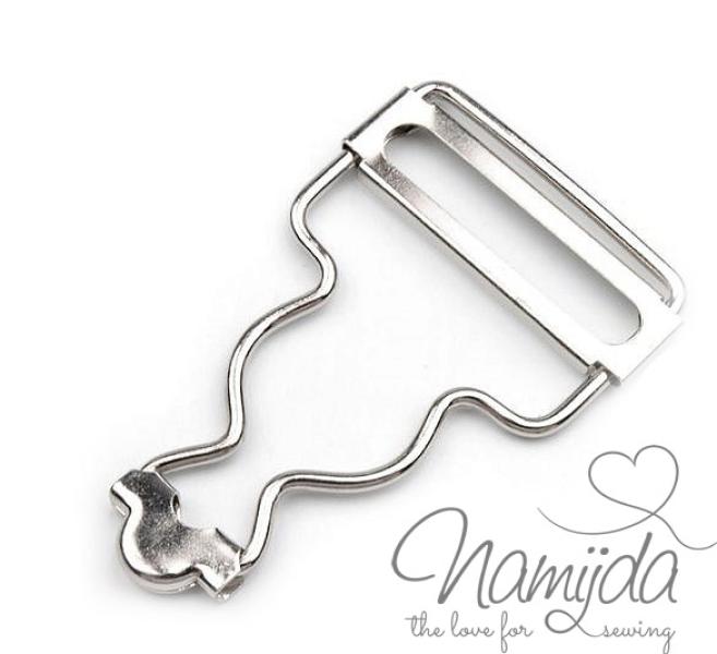 1 Stück SCHNALLE FüR LATZHOSEN SILBER; LATZKLEIDER - 30mm