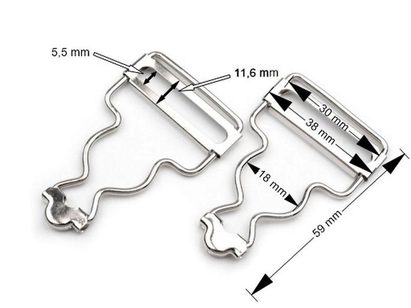1 Stück SCHNALLE FüR LATZHOSEN SILBER; LATZKLEIDER - 30mm