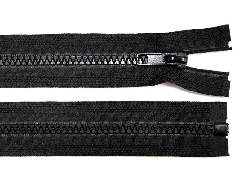 1 Stück Jacken Reißverschluss SCHWARZ - 80cm - teilbar