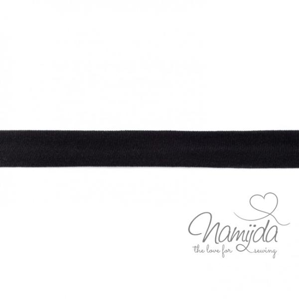 1 MTR. ♥ Elastisches Jersey Schrägband - Schwarz ♥