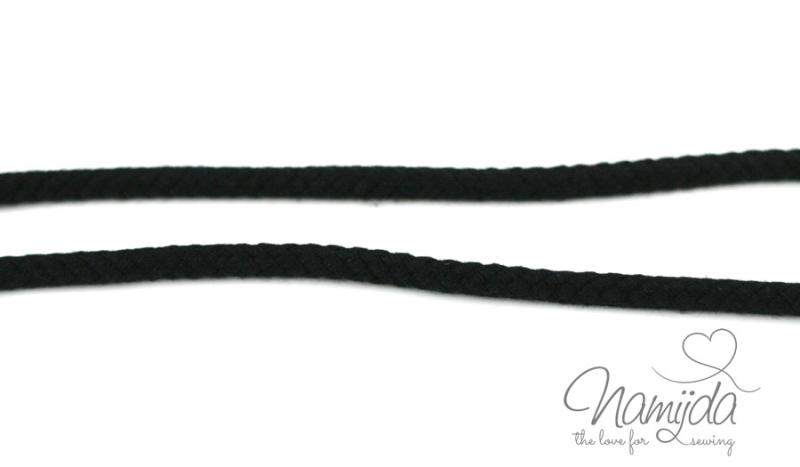 1 MTR. ♥ Geflochtene Hoodie Kordel SCHwARZ 8mm ♥