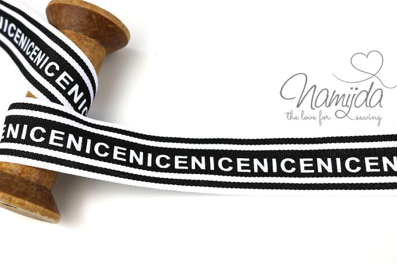 1 MTR. NICE WEBBAND - SCHWARZ - 3cm