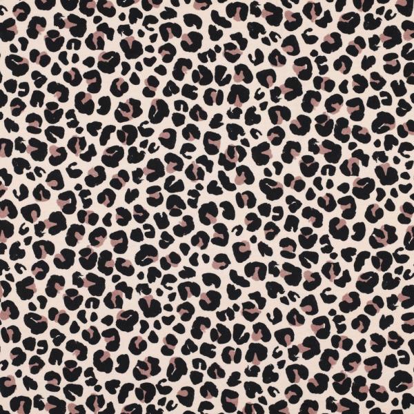 0,5 MTR. ♥ LEO SMILEY BEIGE KOMBI - FRENCH TERRY ♥