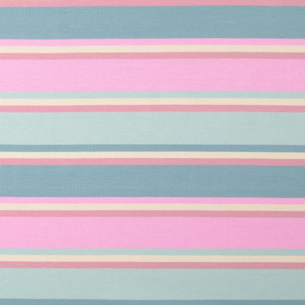 0,5 MTR. ♥ CANDY STRIPES STREIFEN ROSA JERSEY