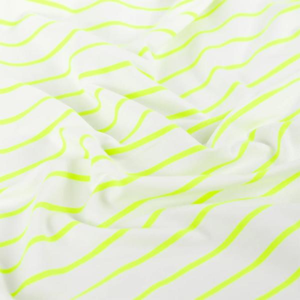 0,50 MTR. NEON STRIPES GELB - FRENCH TERRY