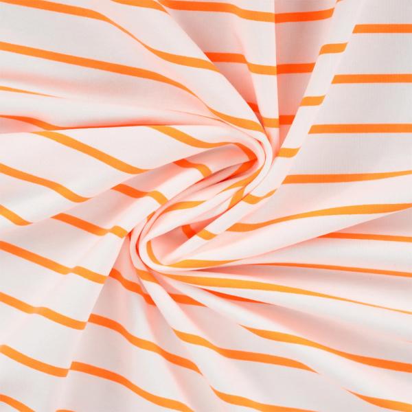 0,50 MTR. NEON STRIPES ORANGE - FRENCH TERRY