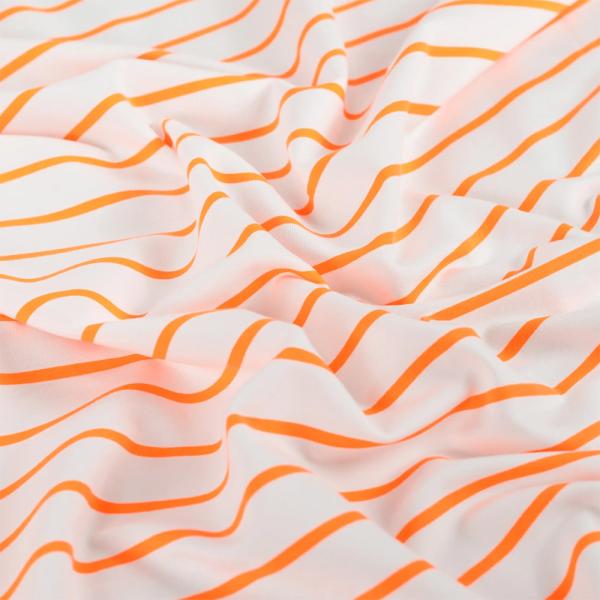 0,50 MTR. NEON STRIPES ORANGE - FRENCH TERRY