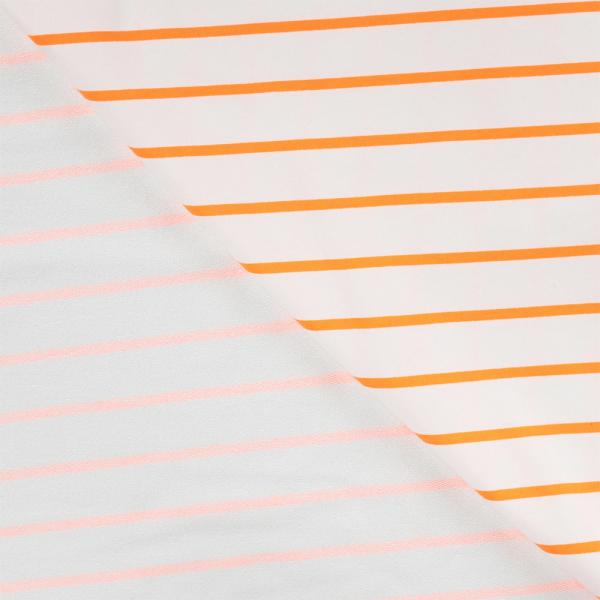 0,50 MTR. NEON STRIPES ORANGE - FRENCH TERRY