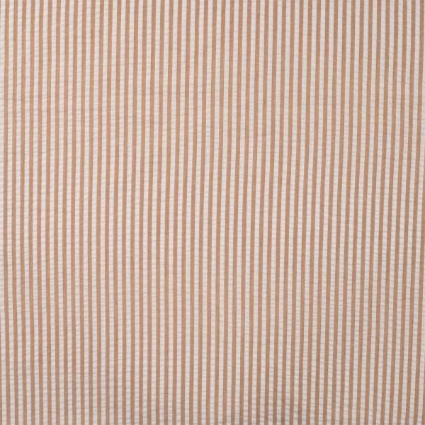 0,5 MTR. SEERSUCKER STREIFEN UNI TAUPE