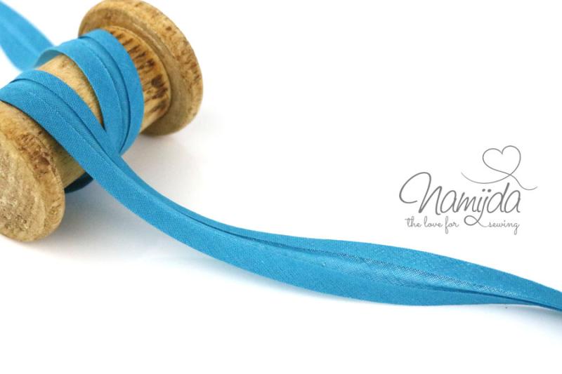 1 MTR. ♥ BAUMWOLL SCHRÄGBAND TüRKIS - 20mm ♥