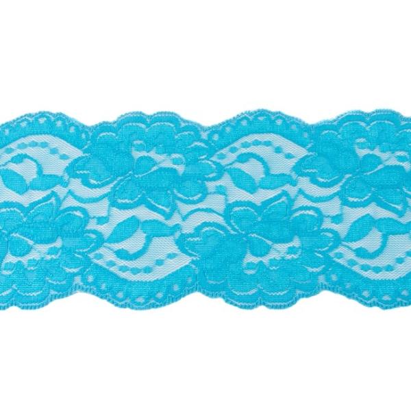 1 MTR. ♥XL Elastische Spitzeborte - TüRKIS - 9,5cm ♥