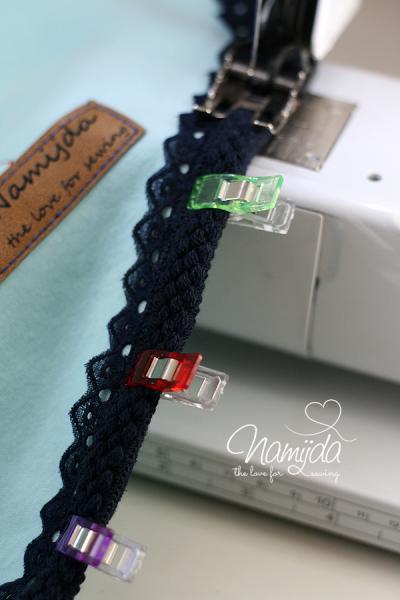 1 MTR. ♥ Einfassband Strick - Navy ♥