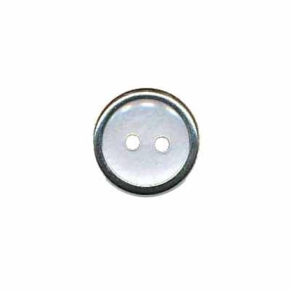 1 Stück - METALLIC PERLMUTT KNOPF - WeiSS - 13mm