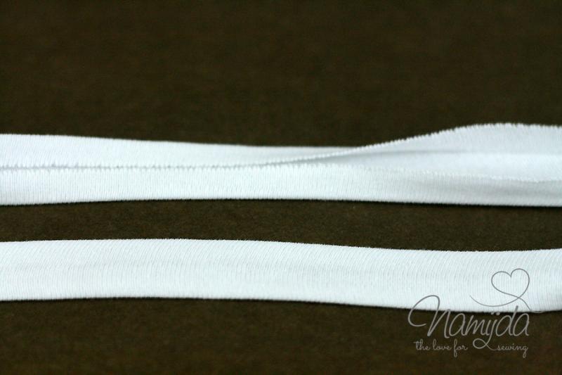 1 MTR. ♥ Elastisches Jersey Schrägband - Weiss ♥